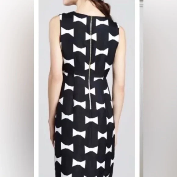 Kate Spade Cora Bow Tie Print Dress Size 4 EUC - Picture 6 of 7